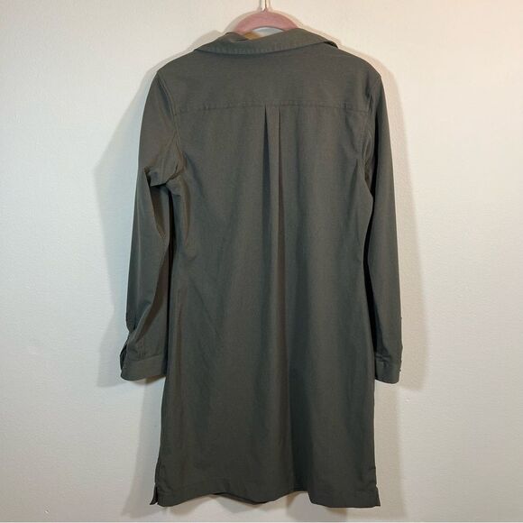 ✨ Duluth Trading Co Women’s Green Collared Long Sleeve Dress XS - Picture 9 of 11